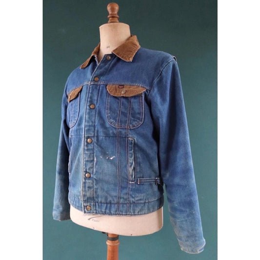 Vintage 1970s 80s denim jacket - Key Imperial - trucker workwear - 46" chest