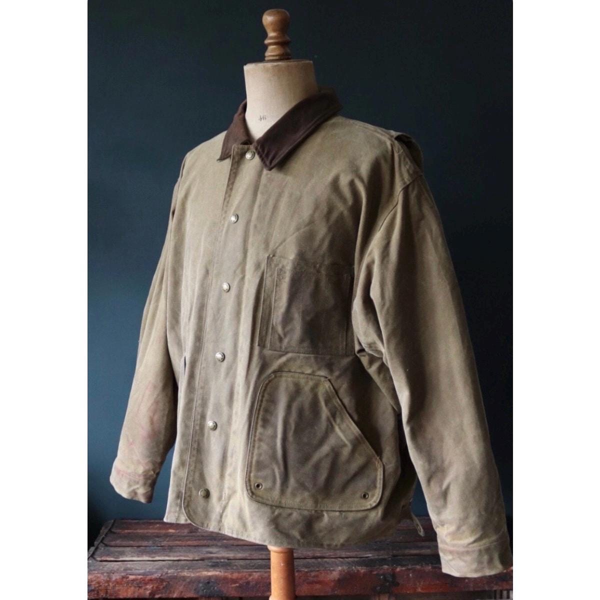Vintage CC Filson waxed jacket - tin cloth workwear - 57” chest - American chore - made in USA