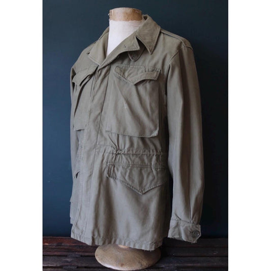 Vintage WW2 US army utility jacket, 1940s military - M43 - olive green - 41” chest