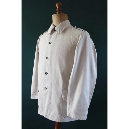 Vintage 1930s 40s workwear jacket - WW2 Swedish military civil defence - army utility cotton tunic - 41” chest