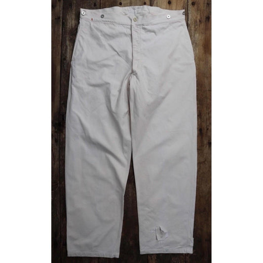 Vintage French workwear trousers - 1940s 50s deadstock - buckle back - military hospital - 41” x 33”