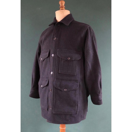 Vintage 1970s CC Filson wool workwear shirt - cruiser hunting jacket - blue CPO - 47” chest - camping