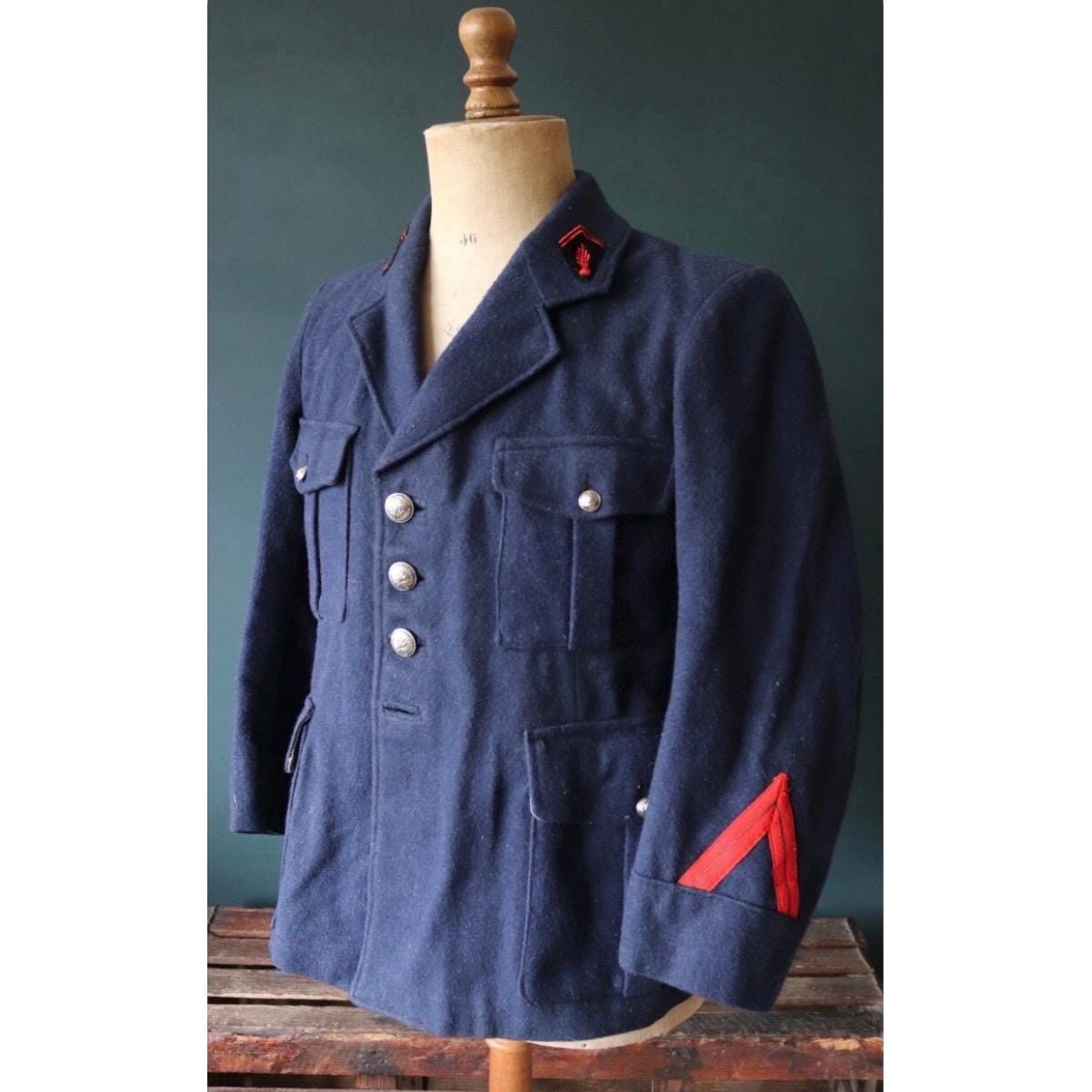 Vintage French wool jacket - 1930s workwear - Belle Jardiniere - 41” chest - firefighter coat