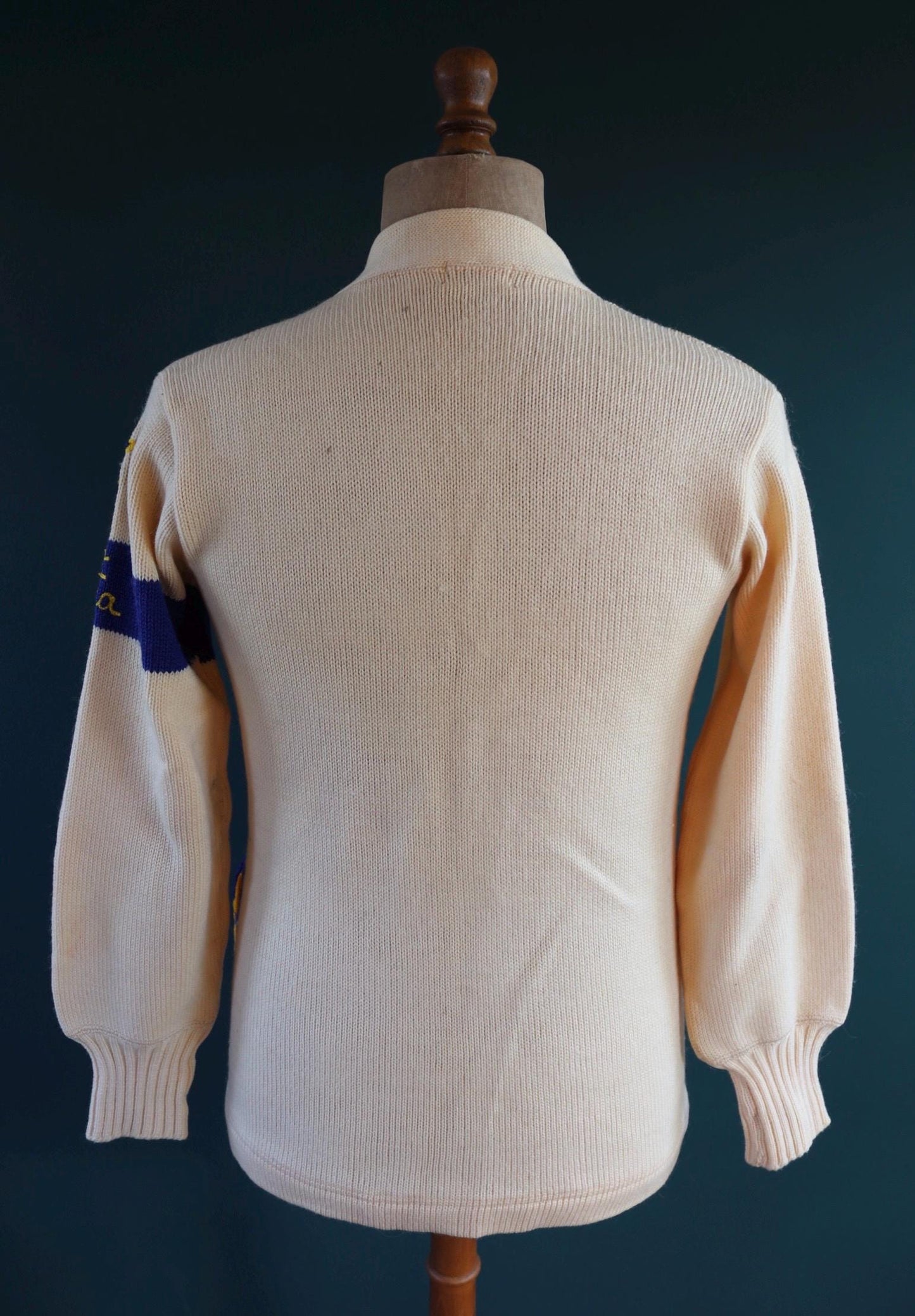 Vintage 1960s wool cardigan - varsity sweater - chenille patch - 38” chest