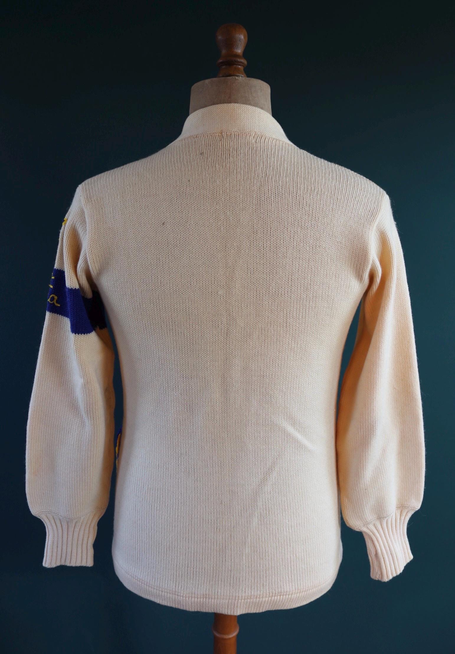 Vintage 1960s wool cardigan - varsity sweater - chenille patch - 38” chest