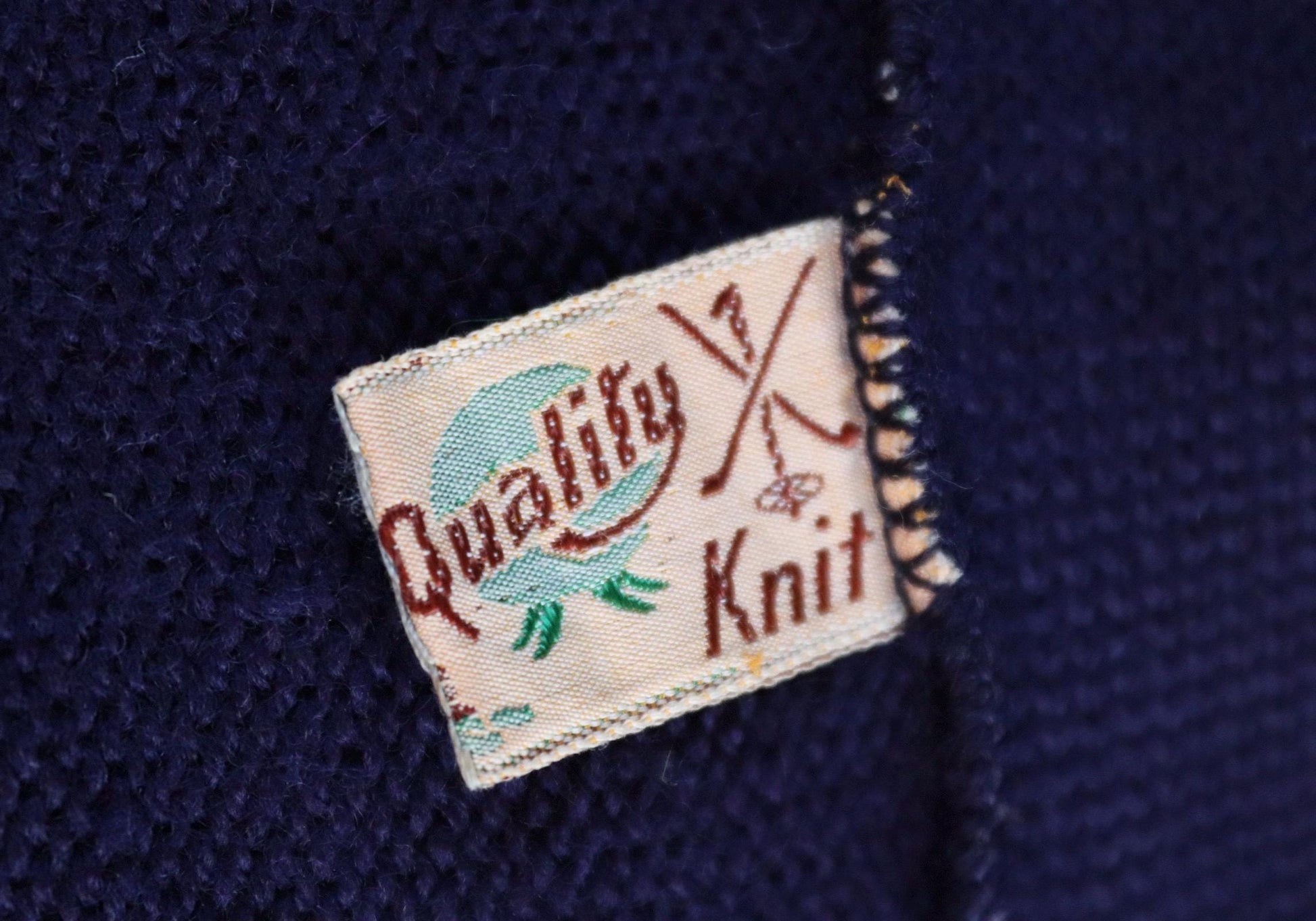 Vintage 1960s varsity sweater - chenille patch - knitted cardigan - 38” chest