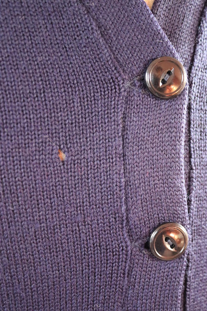 Vintage 1960s varsity sweater - chenille patch - knitted cardigan - 38” chest