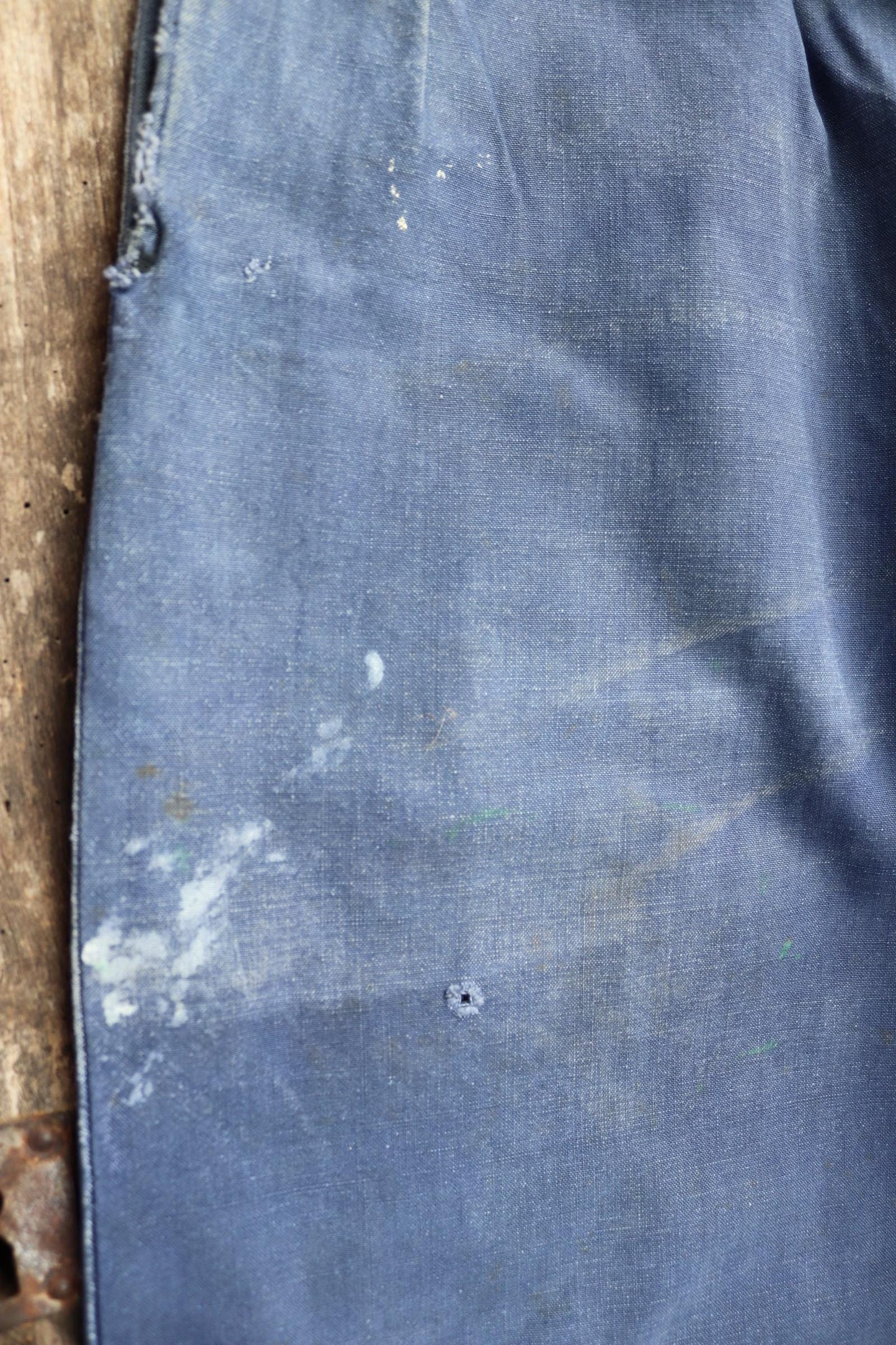 Vintage French workwear trousers - 1930s chore pants - sun faded blue cotton - 29” x 30”