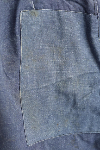 Vintage French workwear trousers - 1930s chore pants - sun faded blue cotton - 29” x 30”