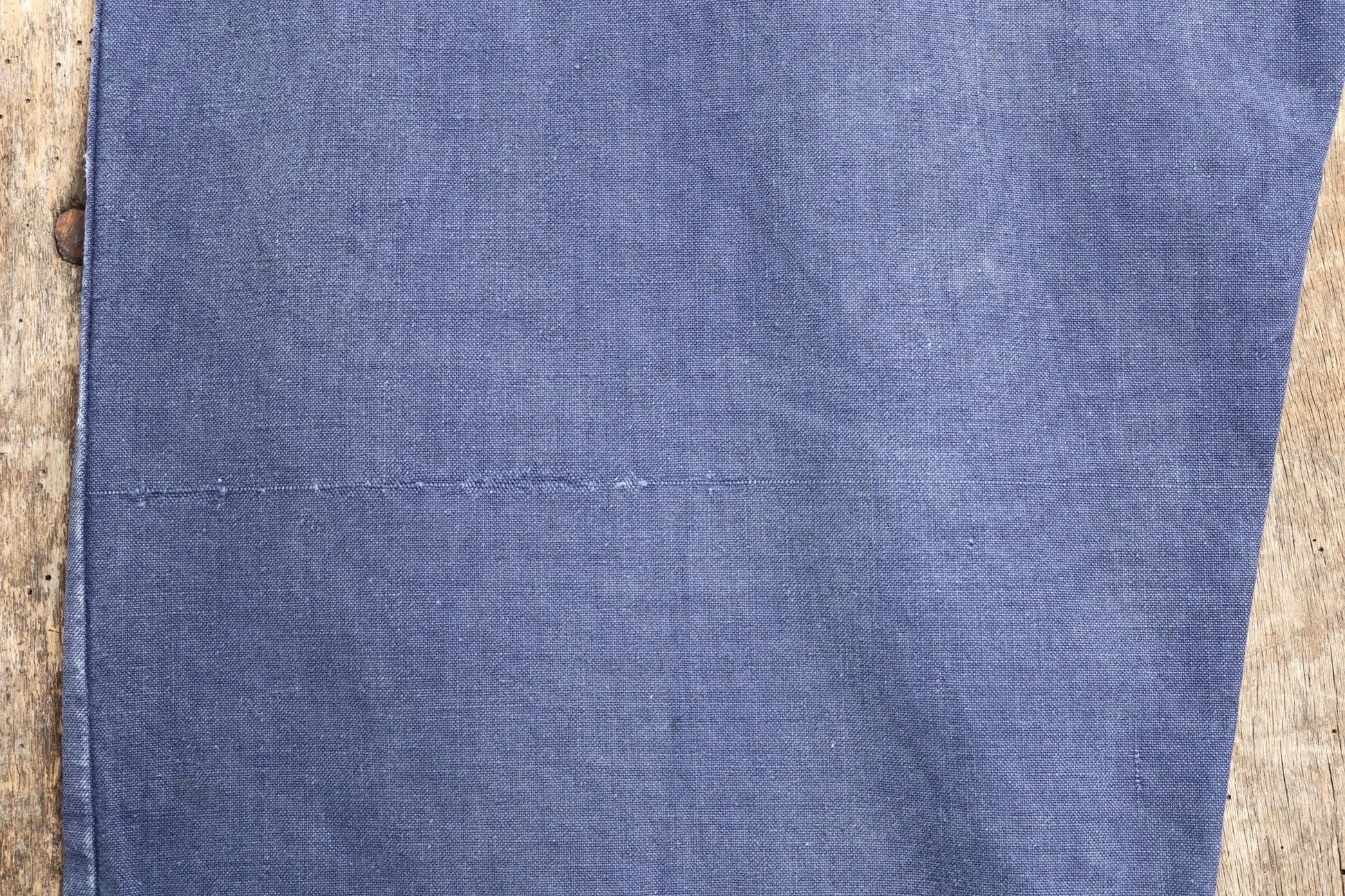 Vintage French workwear trousers - 1930s chore pants - sun faded blue cotton - 29” x 30”