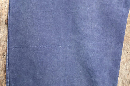 Vintage French workwear trousers - 1930s chore pants - sun faded blue cotton - 29” x 30”