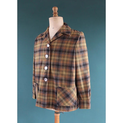Vintage women’s Pendleton 49er jacket - autumn colours - 1950s plaid wool - 48" chest