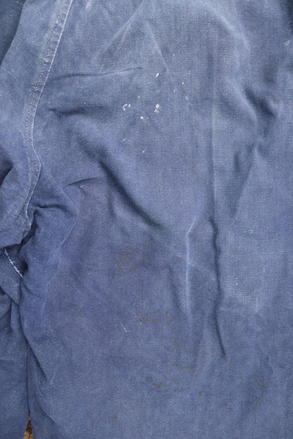 Vintage French workwear trousers - wide leg - 1930s chore pants - sun faded blue cotton - 34” x 27”