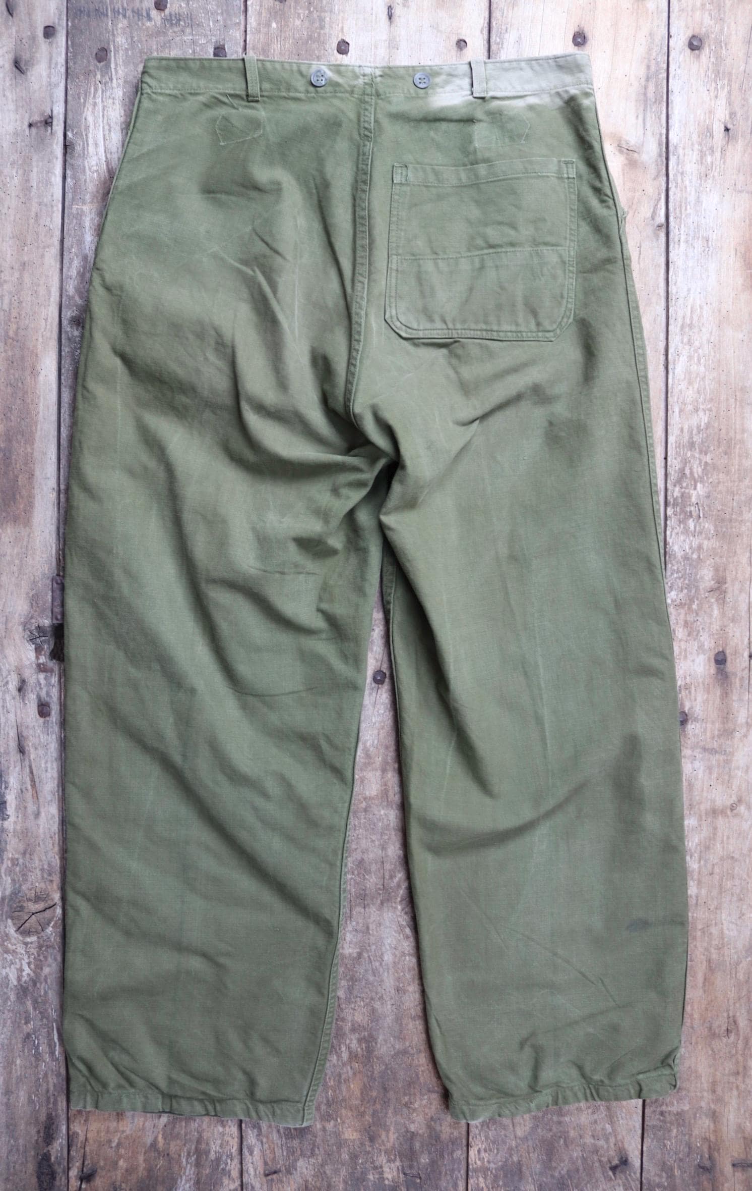 Vintage Swedish workwear trousers - utility chore pants - buckle back - 36” x 30”