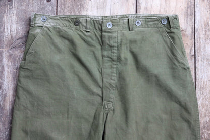 Vintage Swedish workwear trousers - utility chore pants - buckle back - 36” x 30”