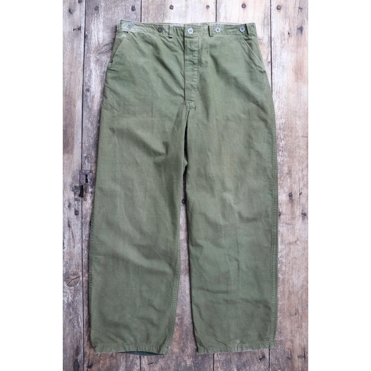Vintage Swedish workwear trousers - utility chore pants - buckle back - 36” x 30”