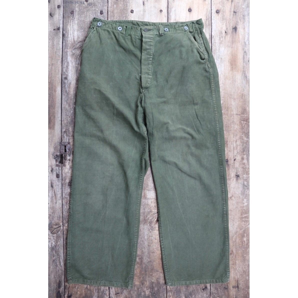 Vintage Swedish military workwear trousers - buckle back - utility pants - 36" x 31"
