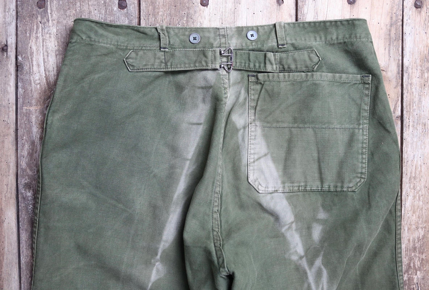 Vintage Swedish military workwear trousers - buckle back - utility pants - 36" x 31"