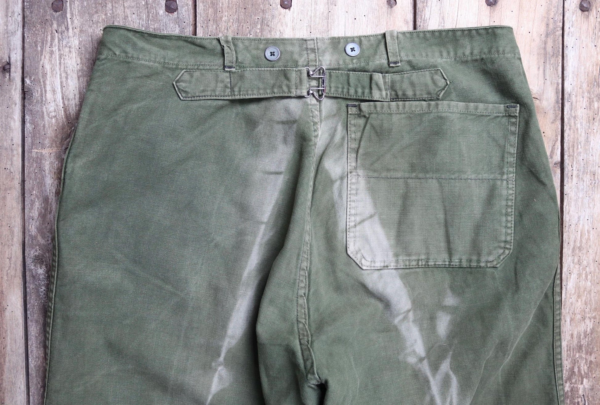 Vintage Swedish military workwear trousers - buckle back - utility pants - 36" x 31"