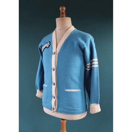 Vintage wool cardigan - varsity sweater - Ivy style - 1960s knitwear - 38” chest