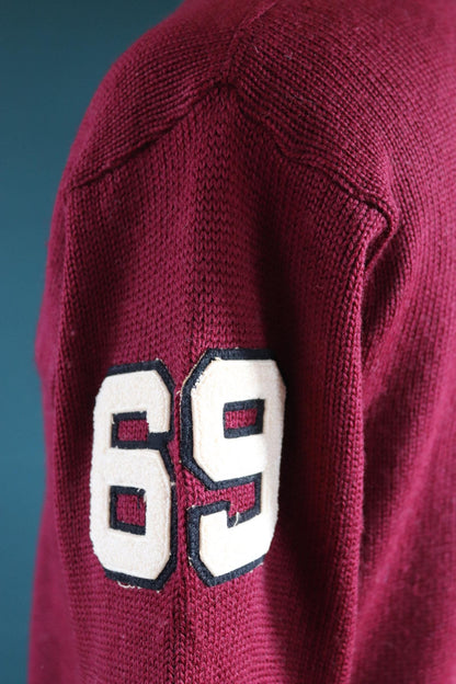 Vintage wool college sweater - varsity knit - 1960s Ivy jumper - 42” chest