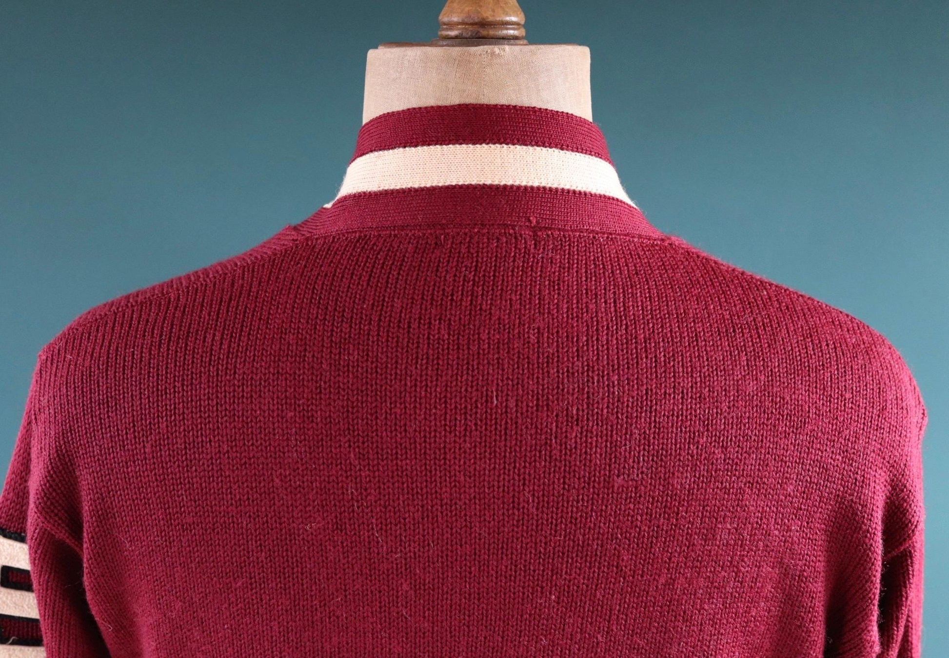 Vintage wool college sweater - varsity knit - 1960s Ivy jumper - 42” chest