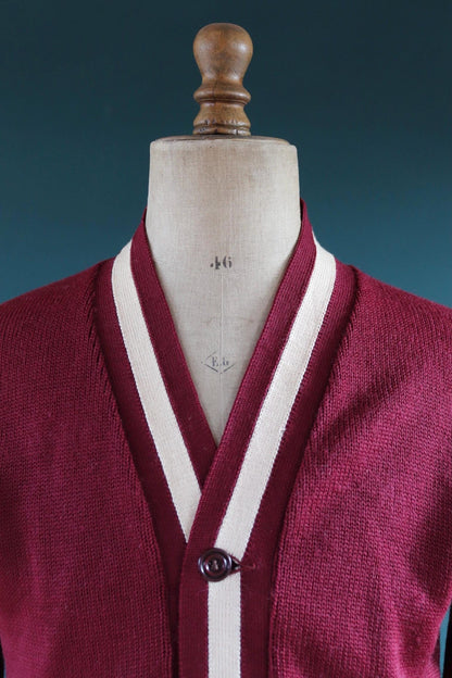 Vintage wool college sweater - varsity knit - 1960s Ivy jumper - 42” chest