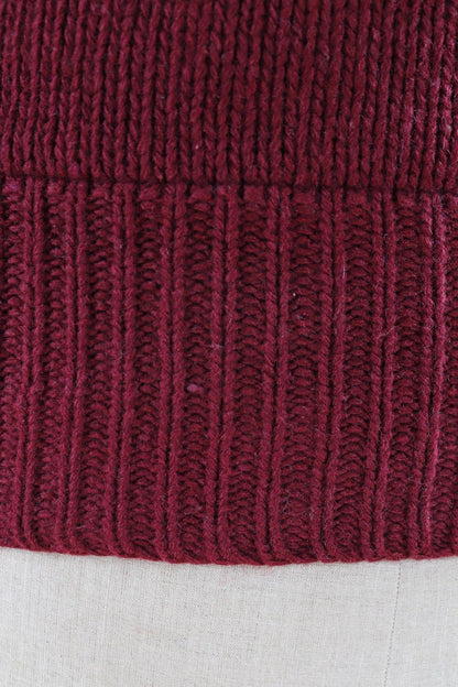 Vintage 1930s varsity sweater - burgundy wool jumper - antique knitwear - 34” chest