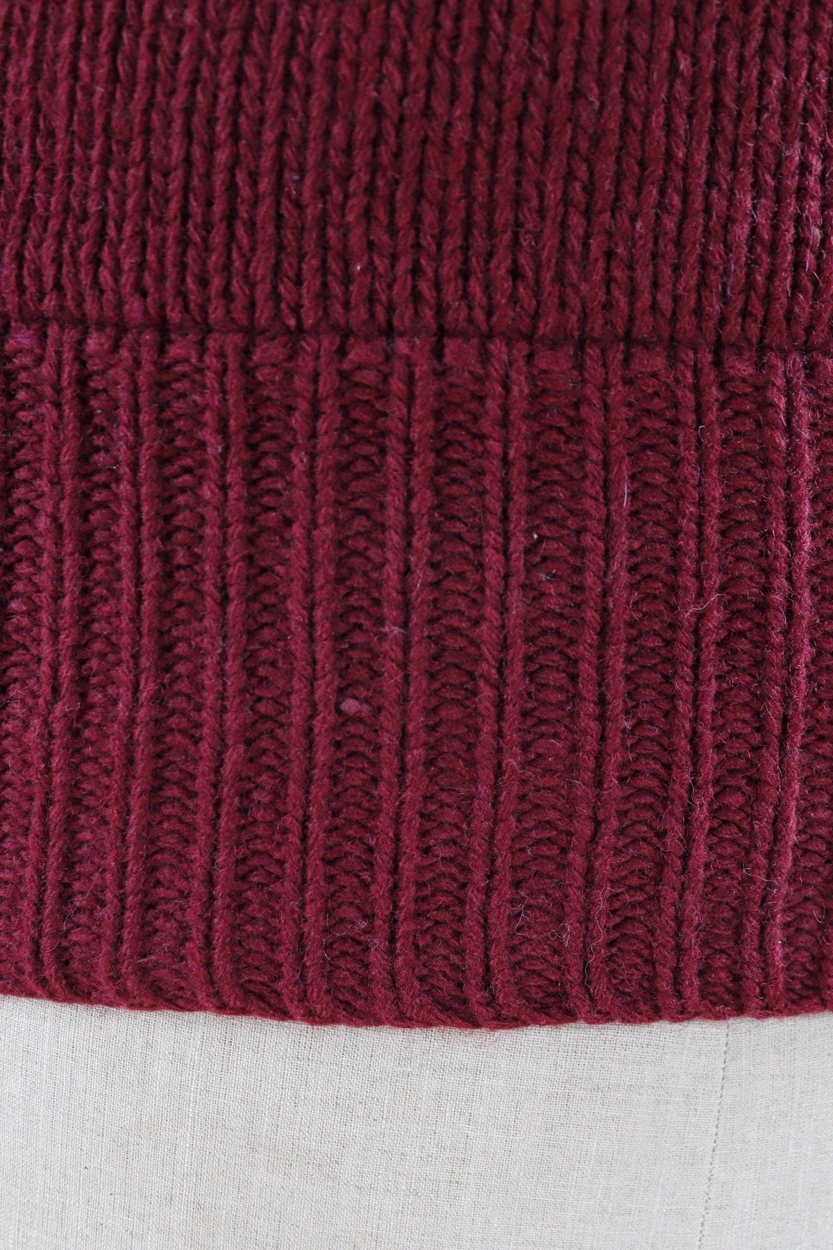 Vintage 1930s varsity sweater - burgundy wool jumper - antique knitwear - 34” chest