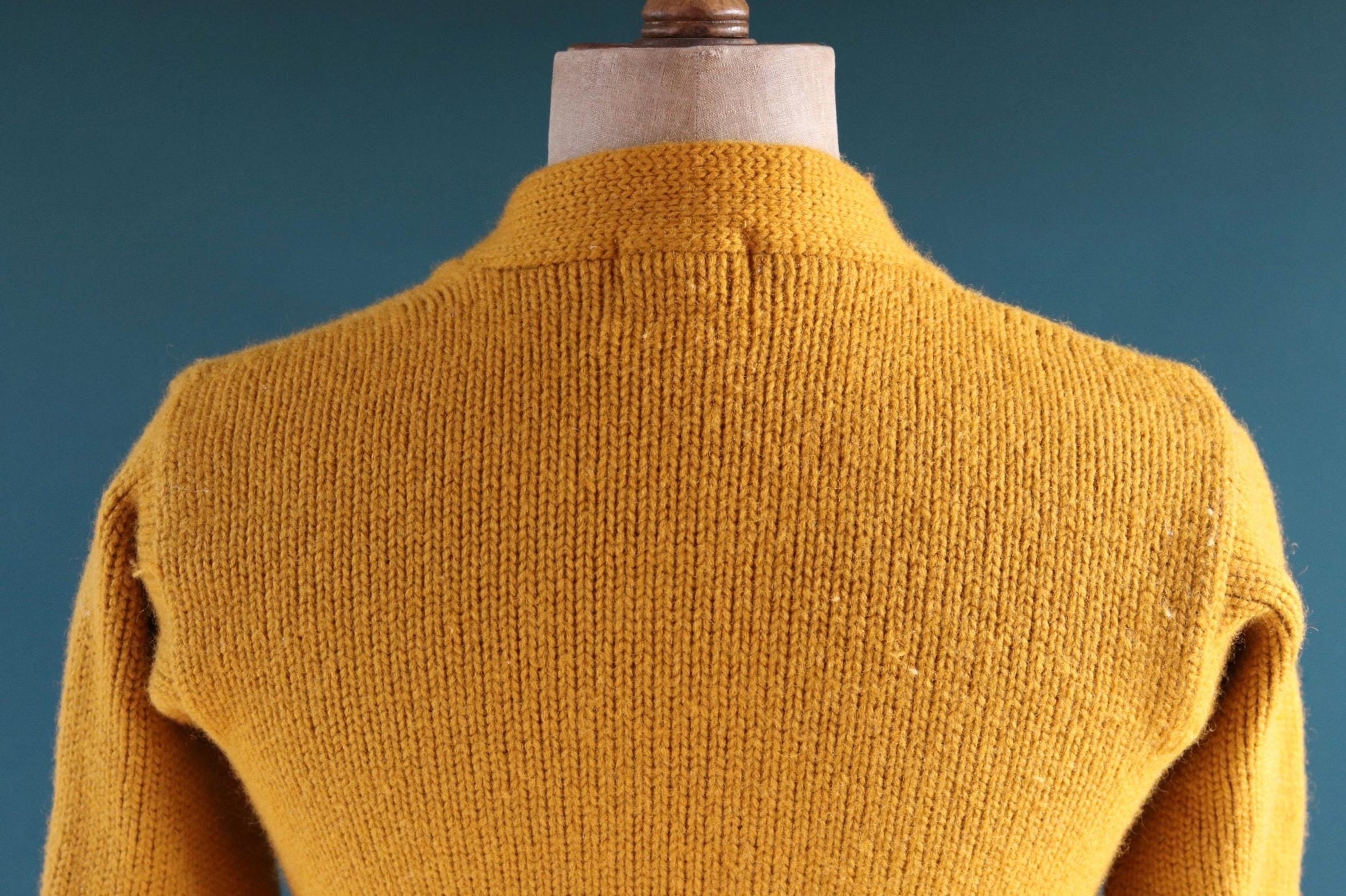 Vintage 1960s thick wool varsity sweater - knitted cardigan - Ivy League style - 38” chest