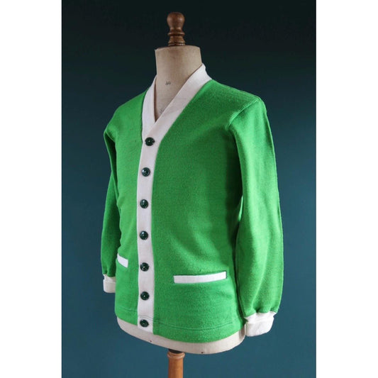 Vintage 1960s wool varsity sweater - knitted jumper - Ivy League style - 38” chest