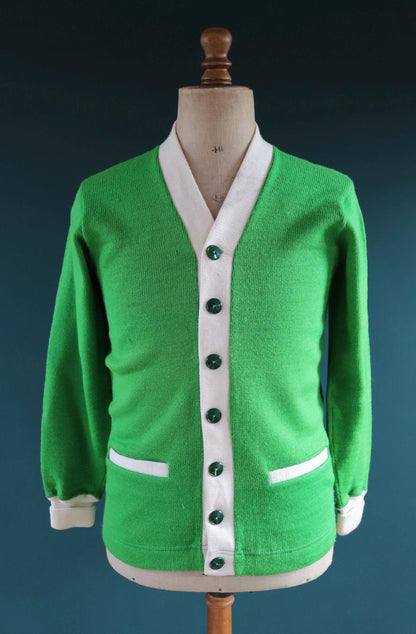 Vintage 1960s wool varsity sweater - knitted jumper - Ivy League style - 38” chest