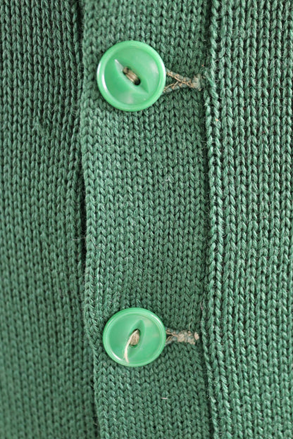 Vintage 1950s green wool college sweater - knitted varsity jumper - Ivy League style - 36” chest