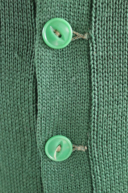Vintage 1950s green wool college sweater - knitted varsity jumper - Ivy League style - 36” chest