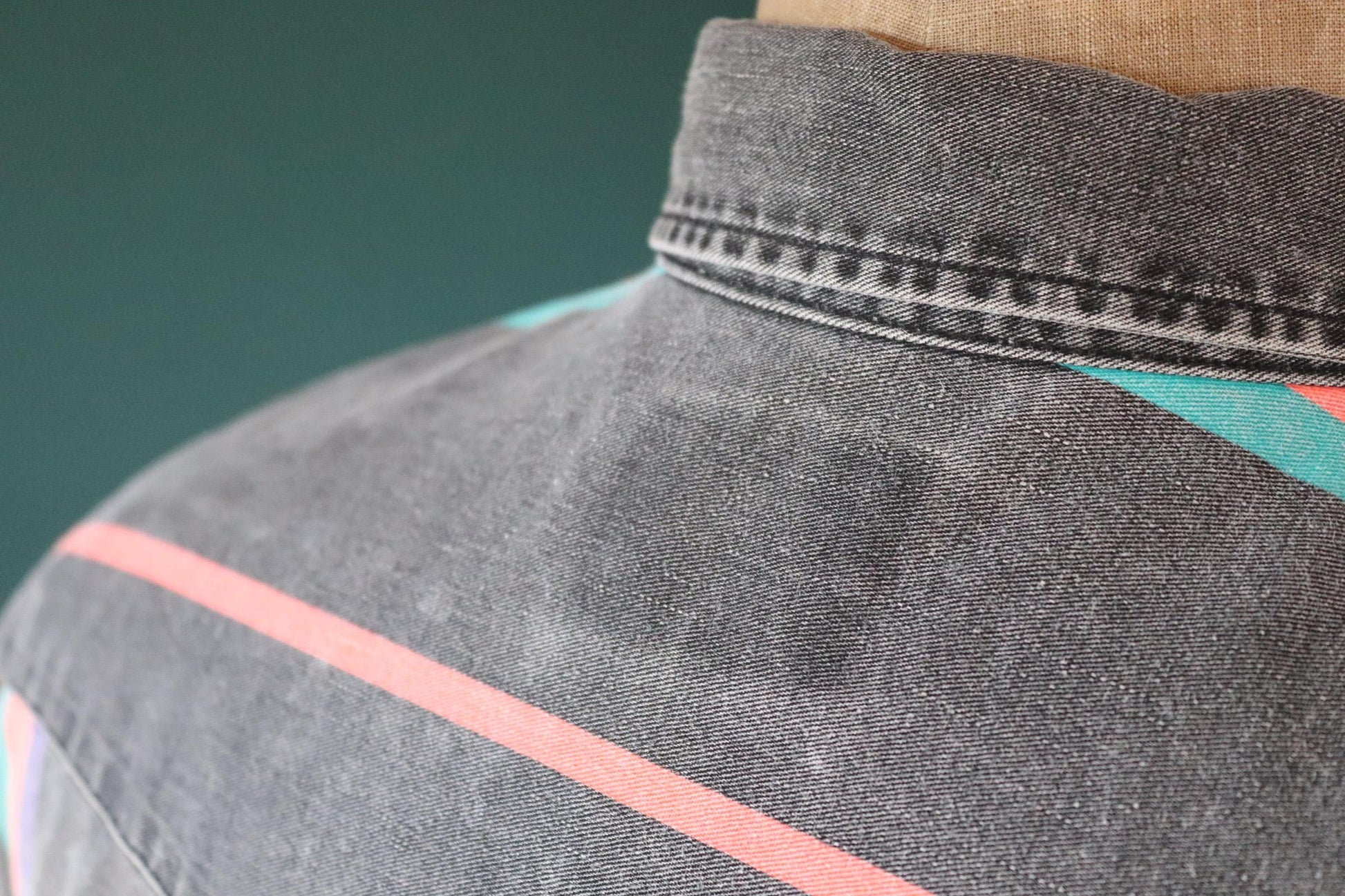 Vintage 1990s Wrangler Brushpopper shirt - faded black - Western - 52" chest