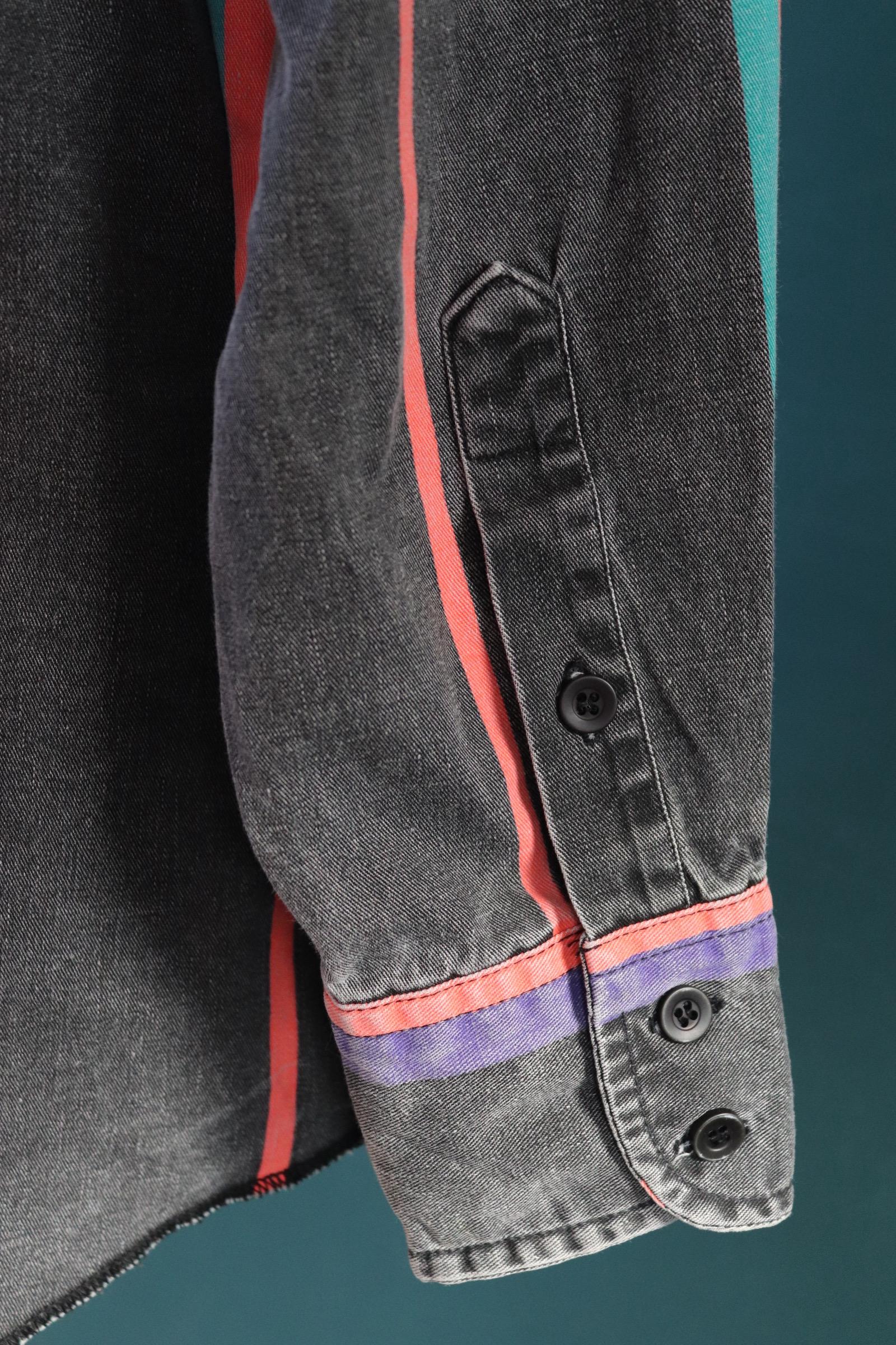 Vintage 1990s Wrangler Brushpopper shirt - faded black - Western - 52" chest