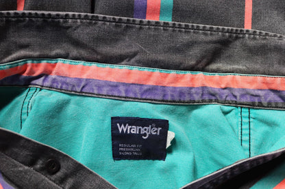 Vintage 1990s Wrangler Brushpopper shirt - faded black - Western - 52" chest