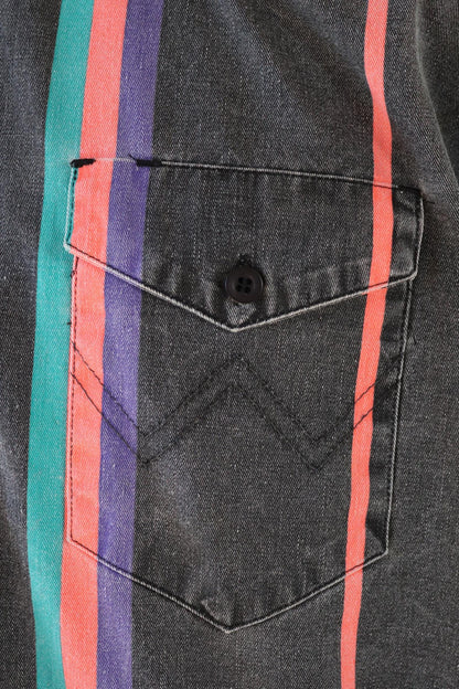 Vintage 1990s Wrangler Brushpopper shirt - faded black - Western - 52" chest