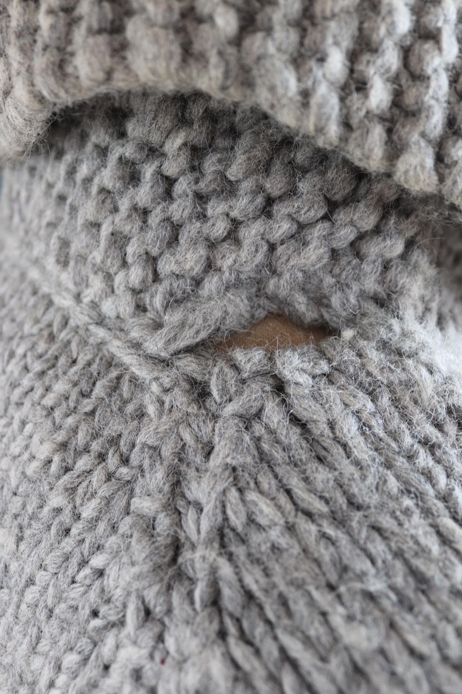 Vintage 1970s hand knitted Cowichan sweater - snowflake design - wool jumper - shawl collar - 40” chest