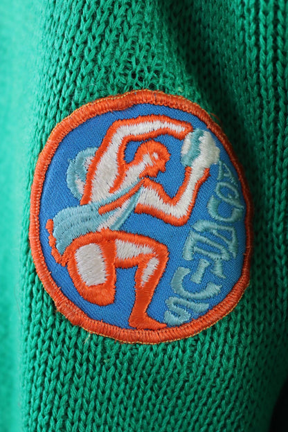 Vintage curling sweater - 1970s knitted cardigan - shawl collar - 45” chest