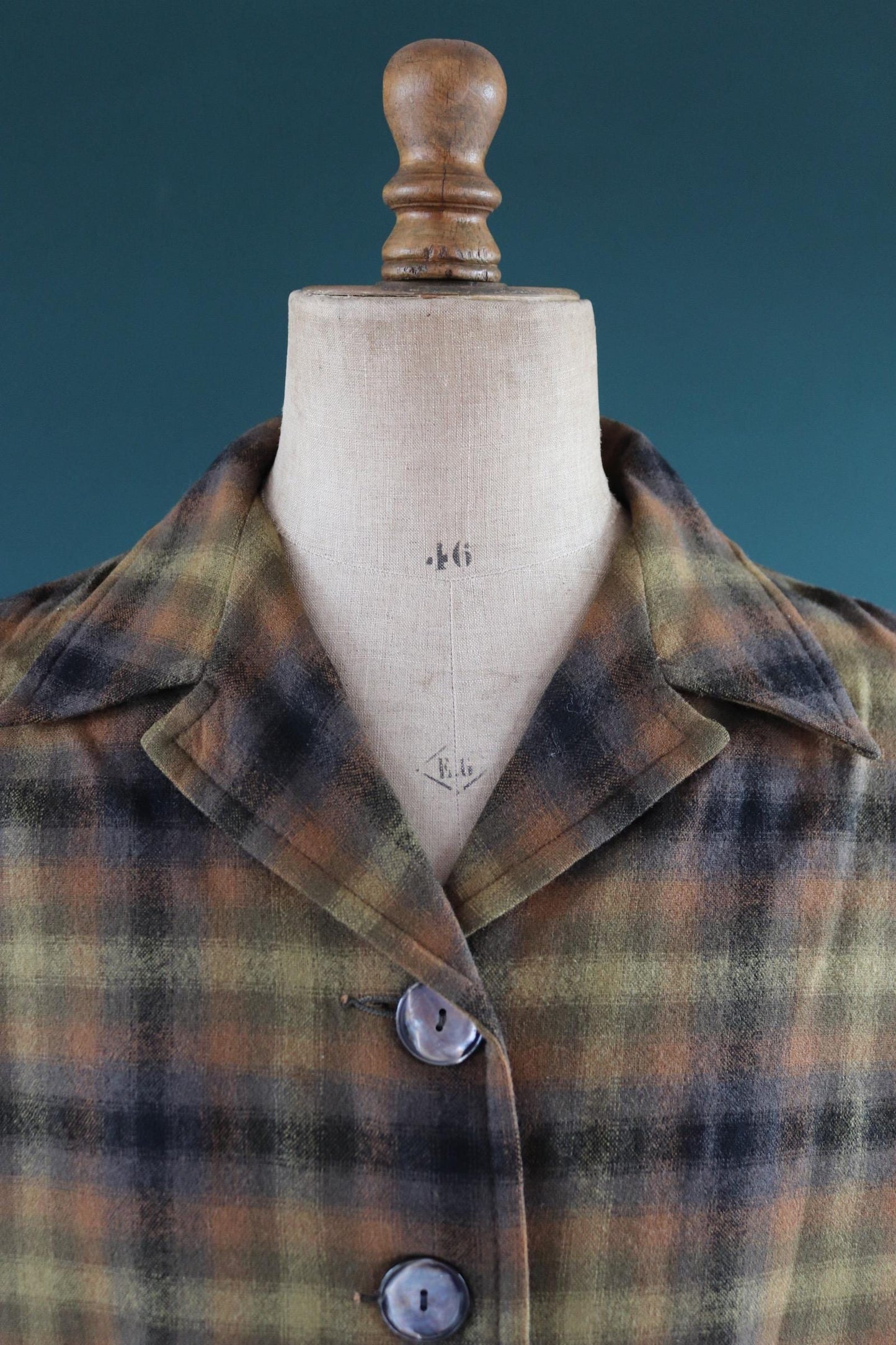 Vintage women’s Pendleton 49er jacket - autumn colours - 1950s plaid wool - 48" chest