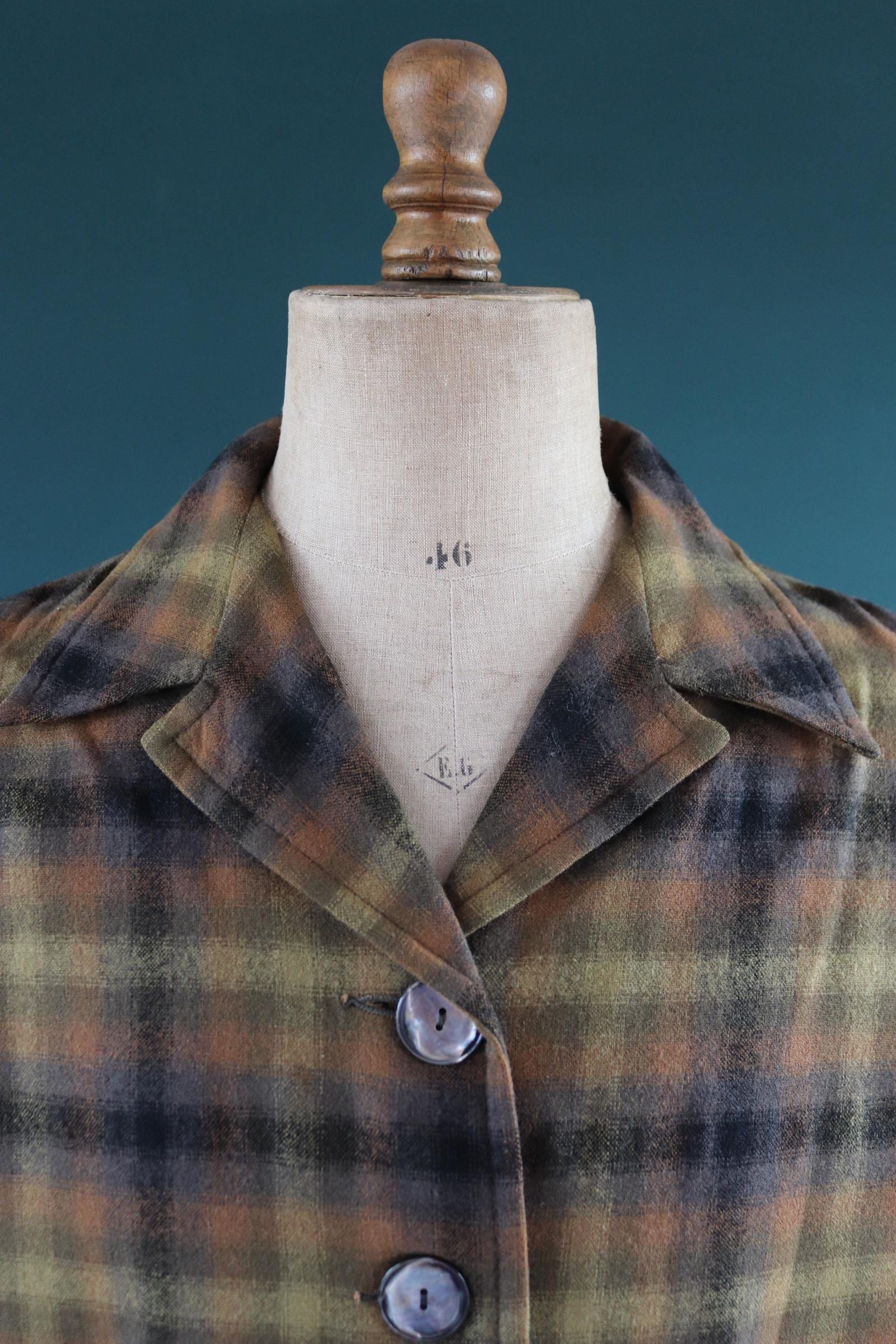 Vintage women’s Pendleton 49er jacket - autumn colours - 1950s plaid wool - 48" chest