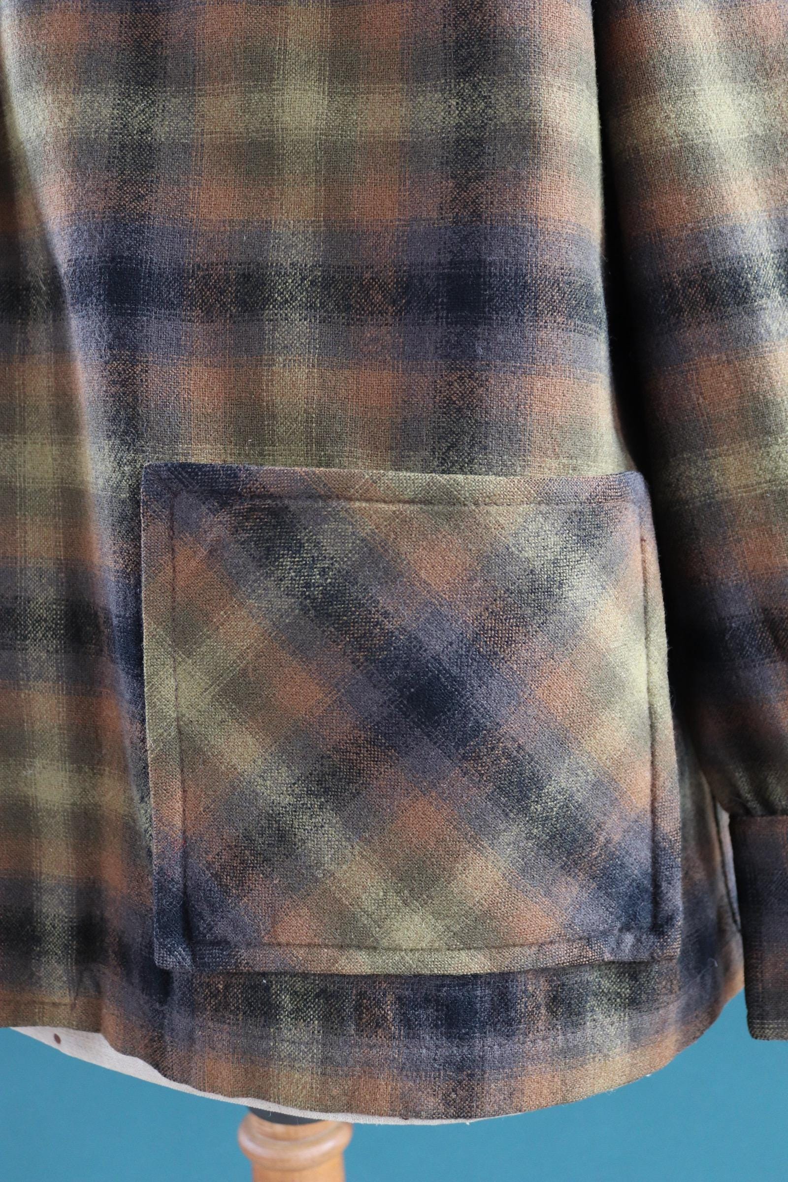 Vintage women’s Pendleton 49er jacket - autumn colours - 1950s plaid wool - 48" chest