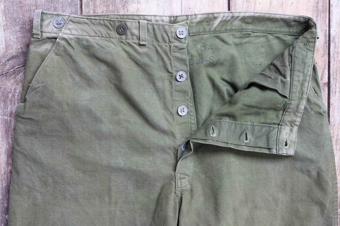 Vintage Swedish workwear trousers - utility chore pants - buckle back - 36” x 30”