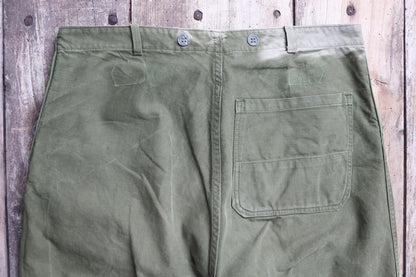 Vintage Swedish workwear trousers - utility chore pants - buckle back - 36” x 30”