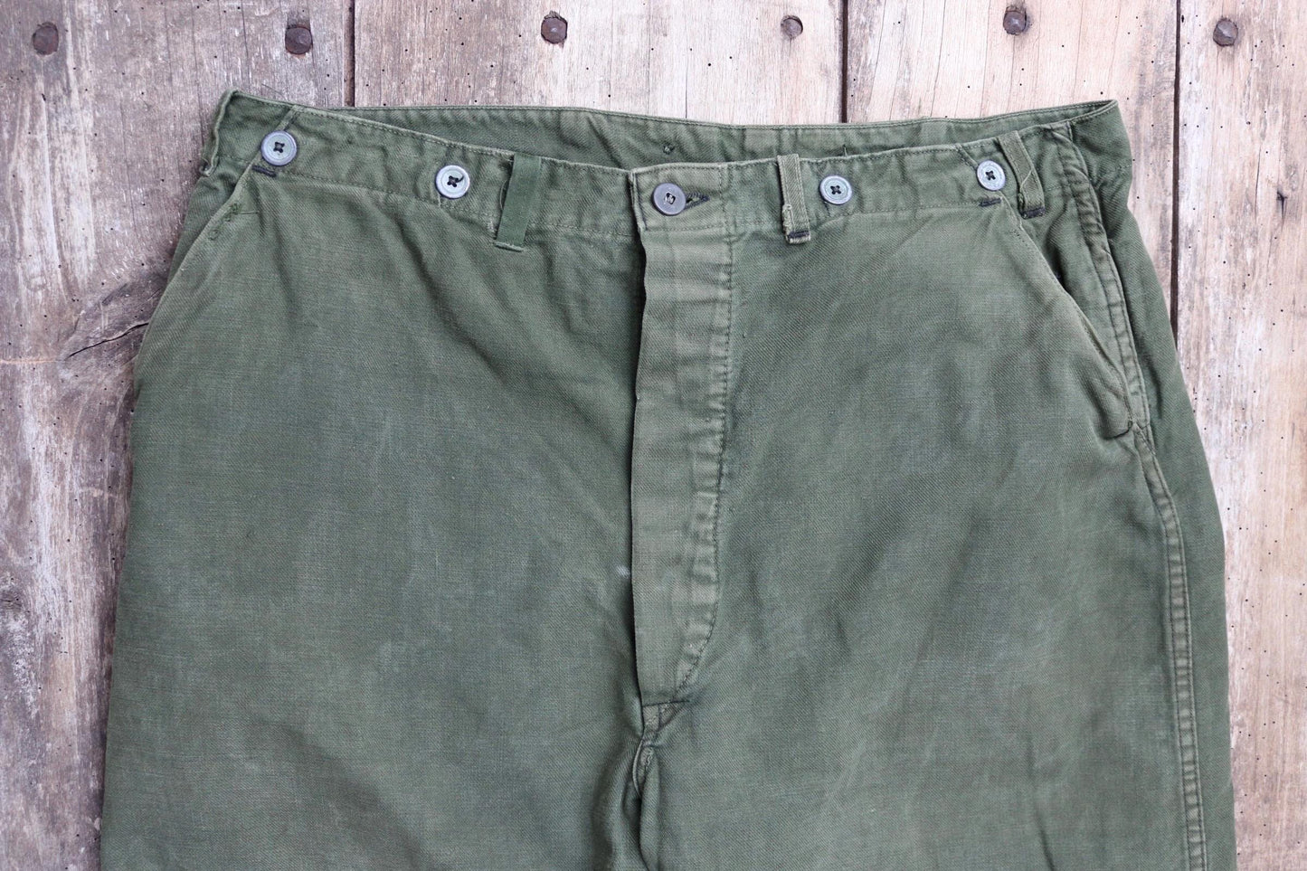 Vintage Swedish military workwear trousers - buckle back - utility pants - 36" x 31"