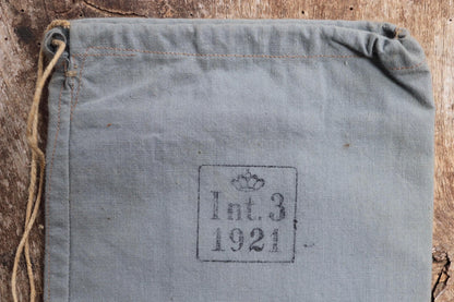 Antique cotton bag - 1920s Swedish military pouch - LARP - Ren Faire