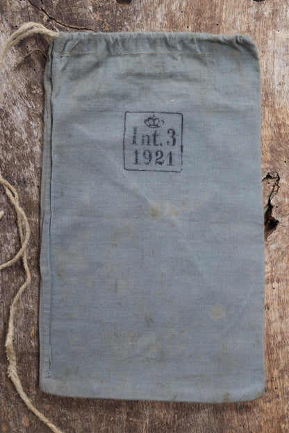 Antique cotton bag - 1920s Swedish military pouch - LARP - Ren Faire