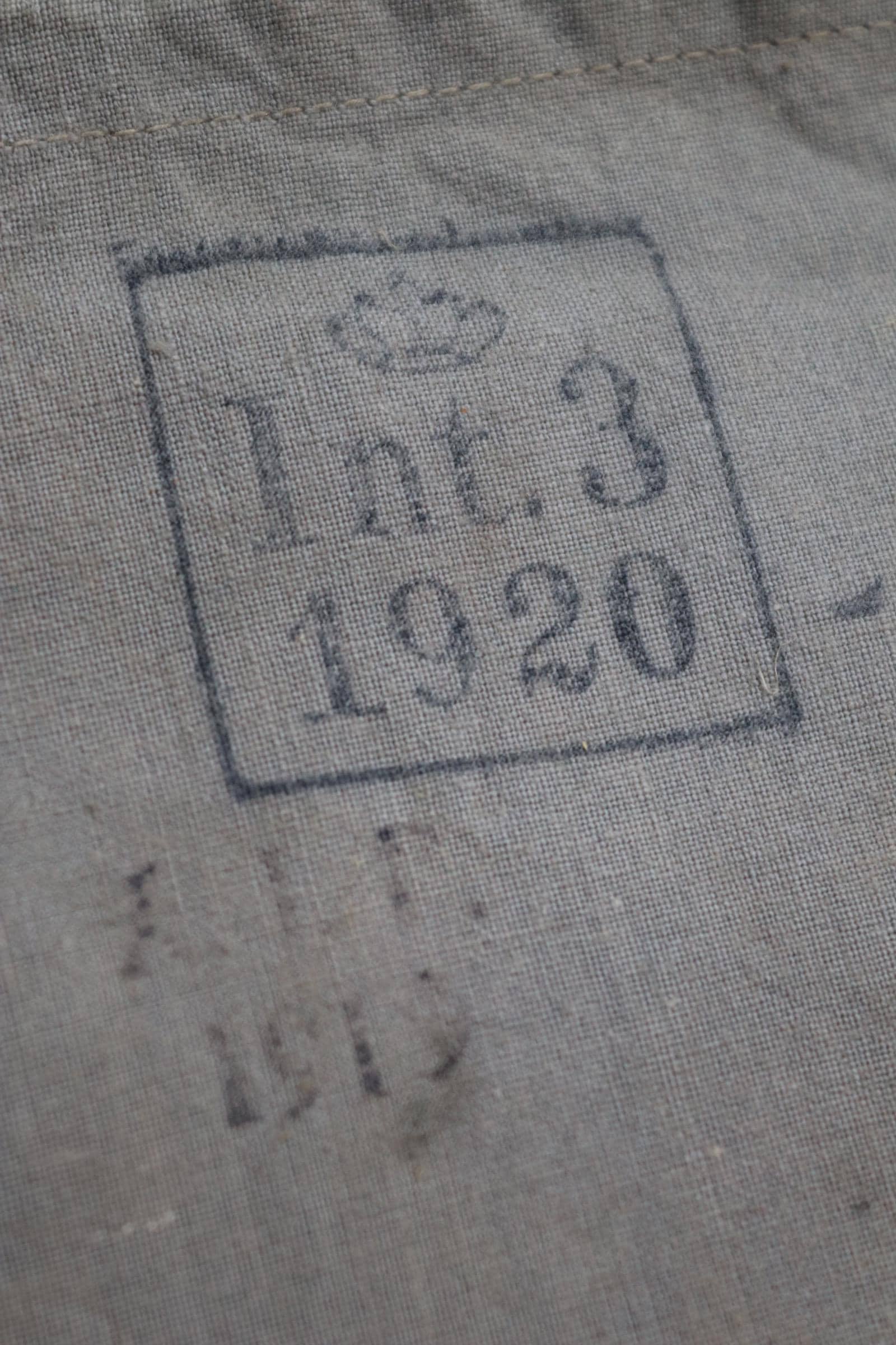 Antique cotton bag - 1920s Swedish military pouch - LARP - Ren Faire