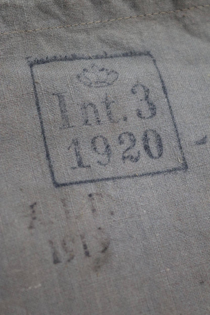 Antique cotton bag - 1920s Swedish military pouch - LARP - Ren Faire
